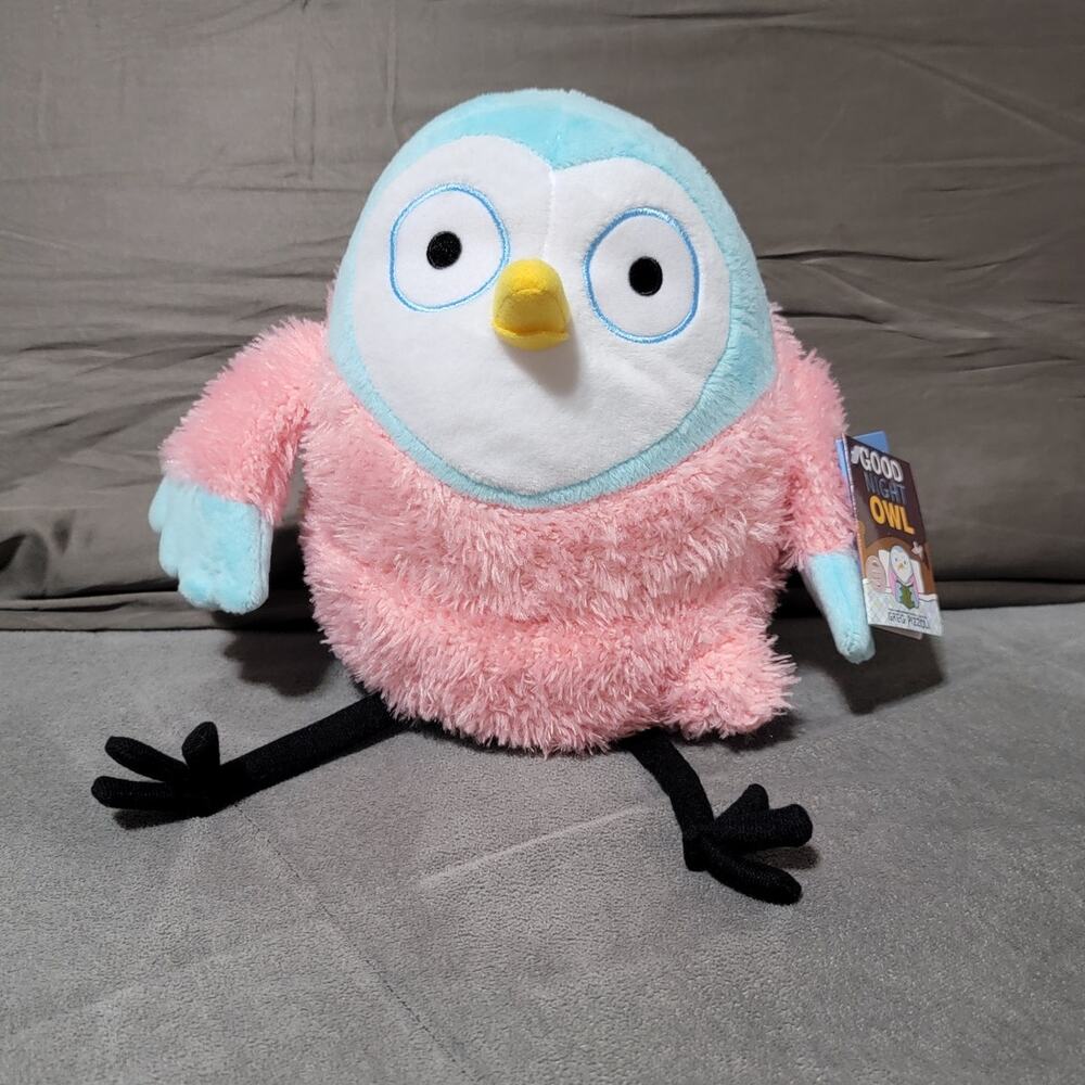 Yottoy Owl Plush Pizzoli Good Night Owl NEW Pink Blue With Tag Play Storytime